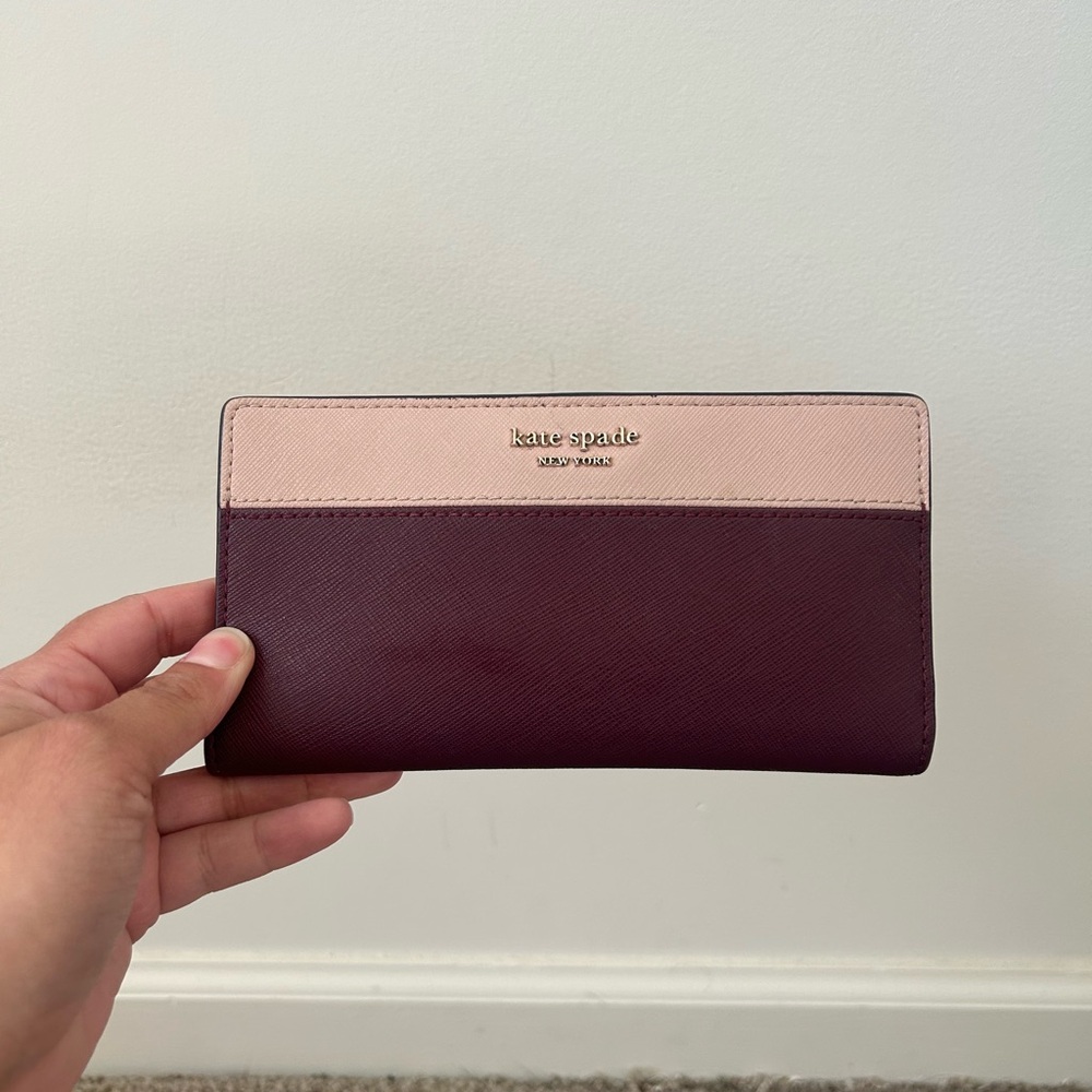 Kate Spade Two-Tone Pink and Burgundy Wallet